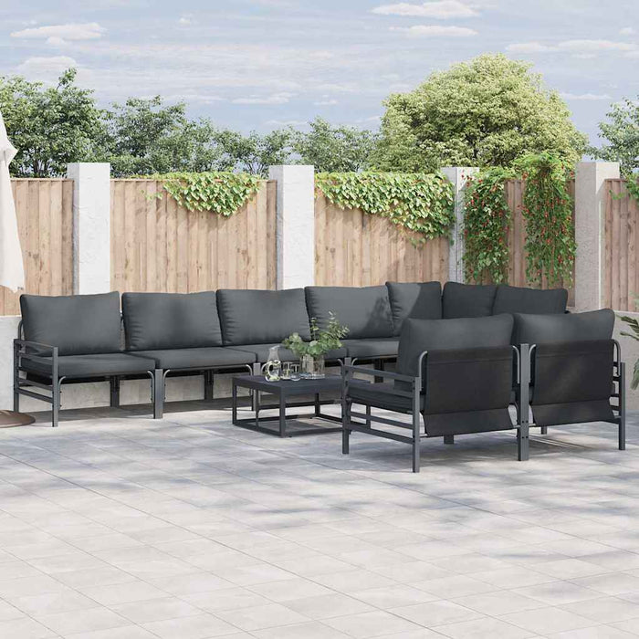 Set de canapele pentru grădină 9 pcs Antracit Oțel - WALTI WALTI