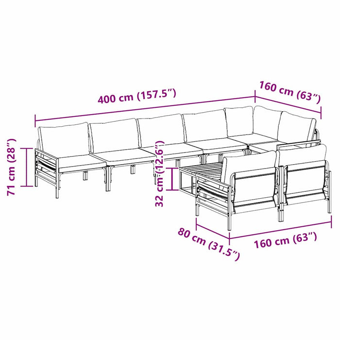 Set de canapele pentru grădină 9 pcs Antracit Oțel - WALTI WALTI