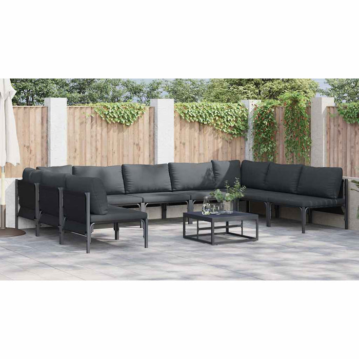 Set de canapele pentru grădină 10 pcs Antracit Oțel - WALTI WALTI