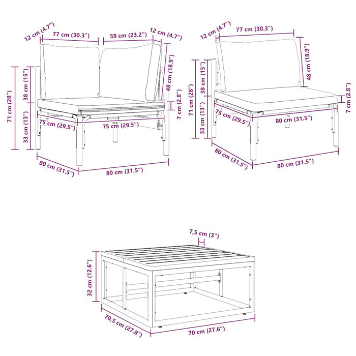 Set de canapele pentru grădină 10 pcs Antracit Oțel - WALTI WALTI