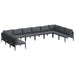 Set de canapele pentru grădină 10 pcs Antracit Oțel - WALTI WALTI
