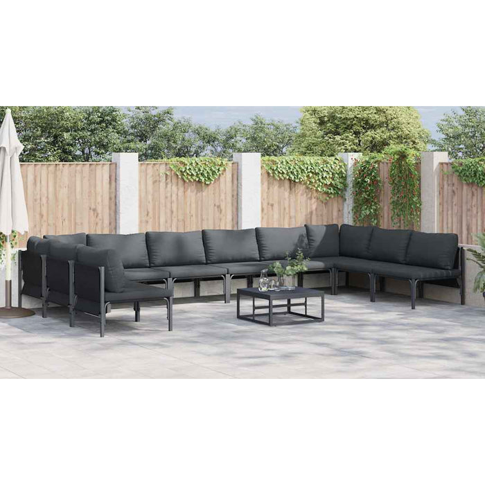 Set de canapele pentru grădină 11 pcs Antracit Oțel - WALTI WALTI