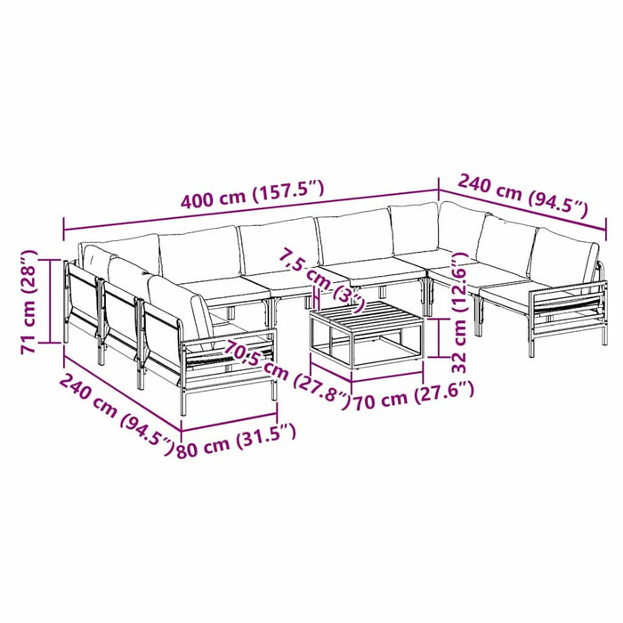 Set de canapele pentru grădină Antracit Oţel - WALTI WALTI