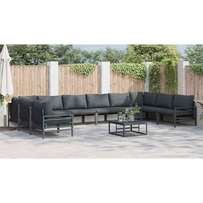 Set de canapele pentru grădină 11 pcs Antracit Oțel - WALTI WALTI