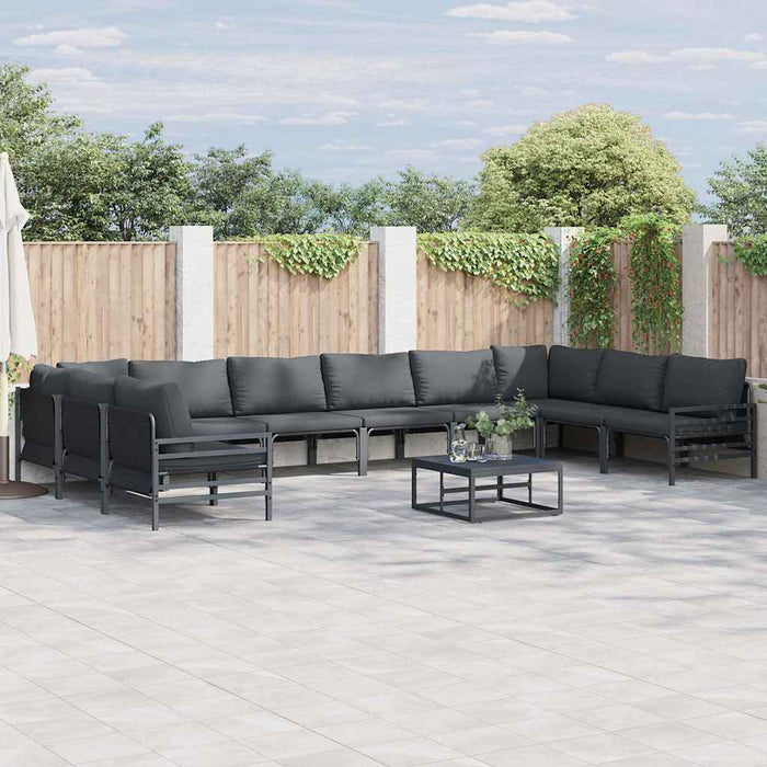 Set de canapele pentru grădină 11 pcs Antracit Oțel - WALTI WALTI
