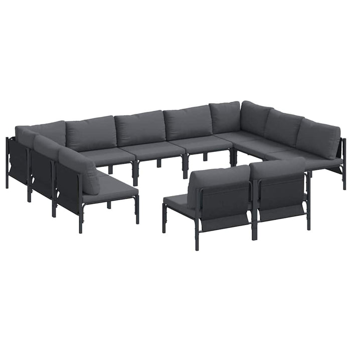 Set de canapele pentru grădină 11 pcs Antracit Oțel - WALTI WALTI