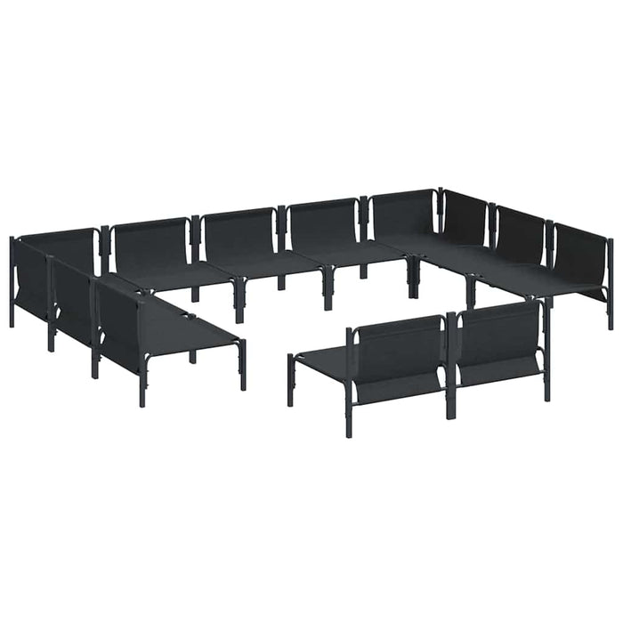 Set de canapele pentru grădină 11 pcs Antracit Oțel - WALTI WALTI