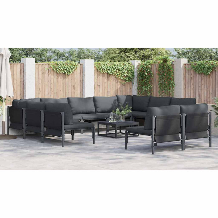 Set de canapele pentru grădină 12 pcs Antracit Oțel - WALTI WALTI