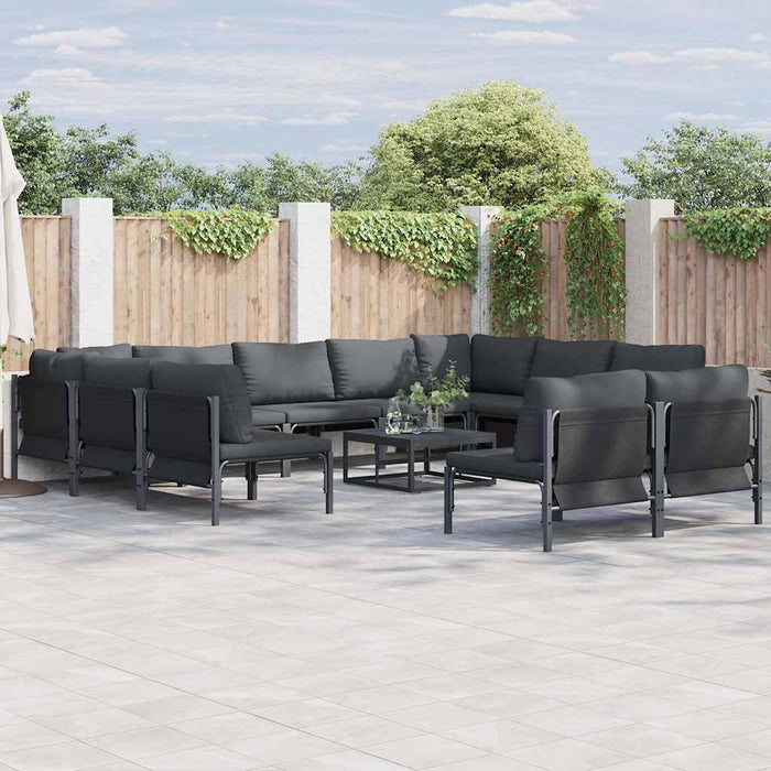Set de canapele pentru grădină 12 pcs Antracit Oțel - WALTI WALTI