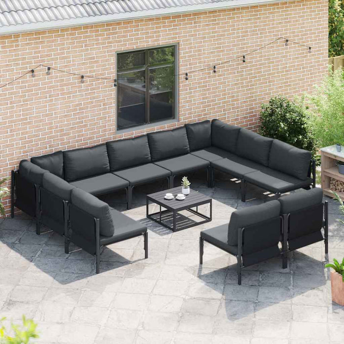 Set de canapele pentru grădină 12 pcs Antracit Oțel - WALTI WALTI