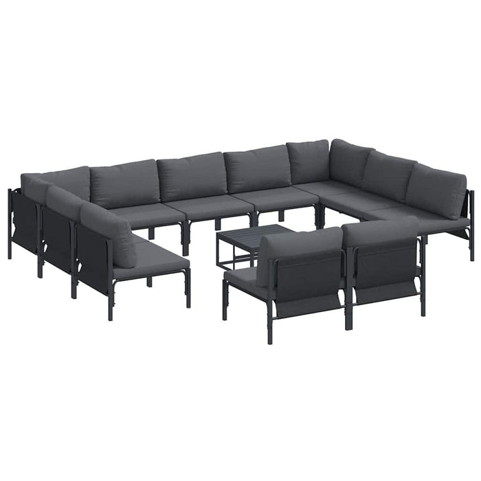 Set de canapele pentru grădină 12 pcs Antracit Oțel - WALTI WALTI