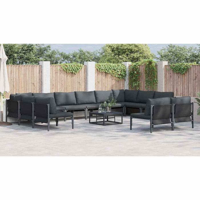 Set de canapele pentru grădină 12 pcs Antracit Oţel - WALTI WALTI