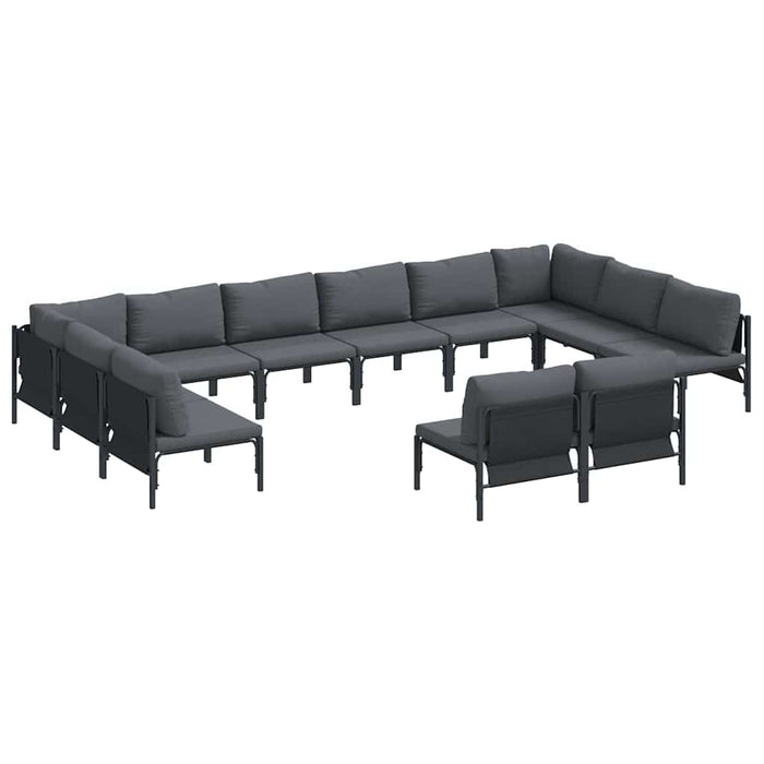 Set de canapele pentru grădină 12 pcs Antracit Oţel - WALTI WALTI