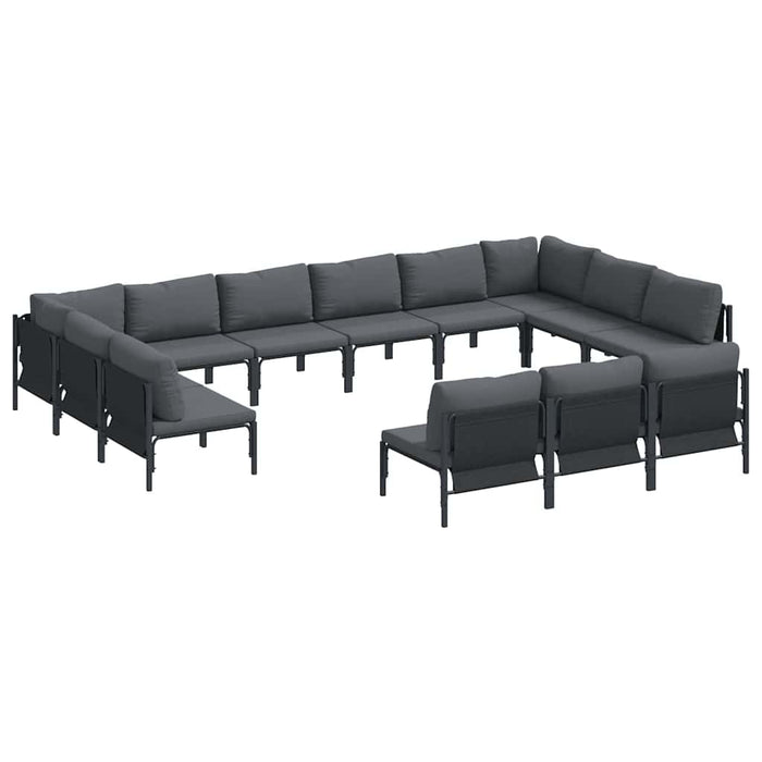 Set de canapele pentru grădină 13 pcs Antracit Oțel - WALTI WALTI