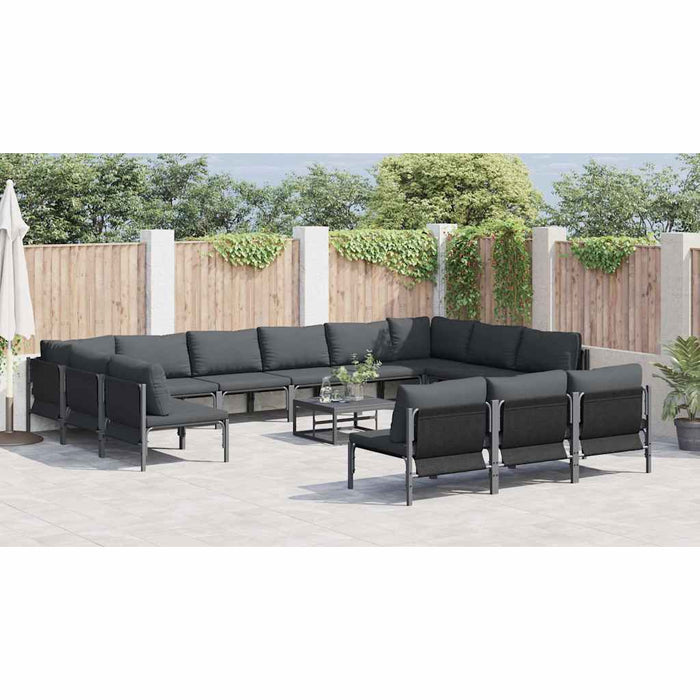 Set de canapele pentru grădină 14 pcs Antracit Oțel - WALTI WALTI