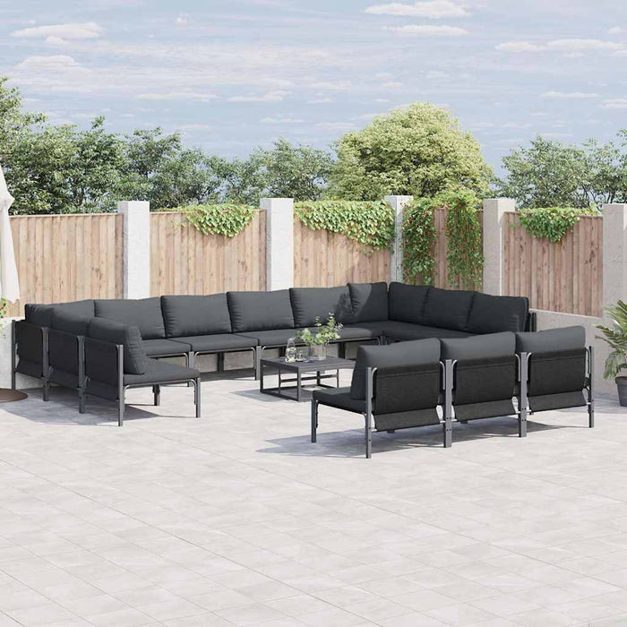 Set de canapele pentru grădină 14 pcs Antracit Oțel - WALTI WALTI