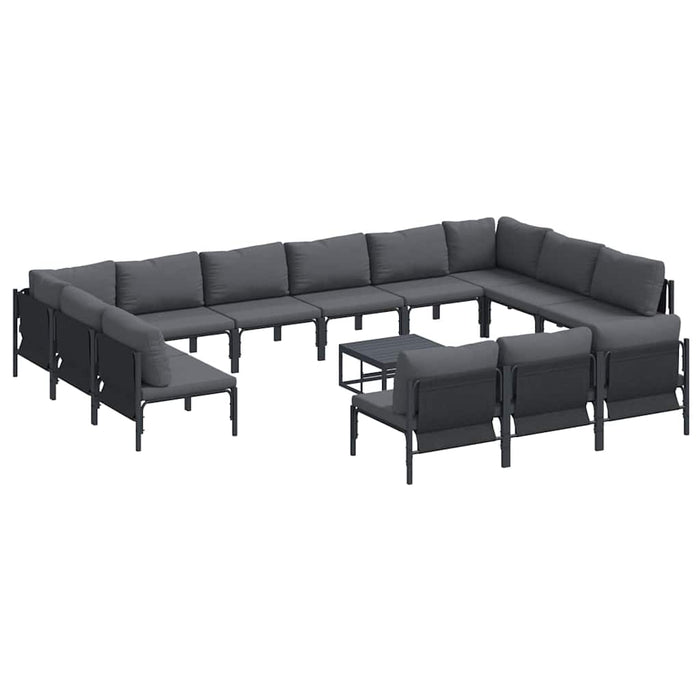 Set de canapele pentru grădină 14 pcs Antracit Oțel - WALTI WALTI