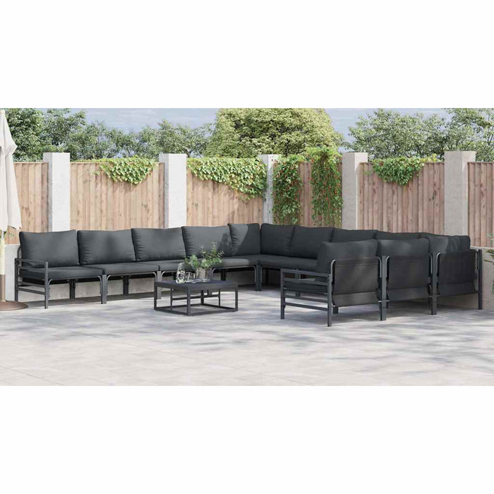 Set de canapele pentru grădină 11 pcs Antracit Oțel - WALTI WALTI