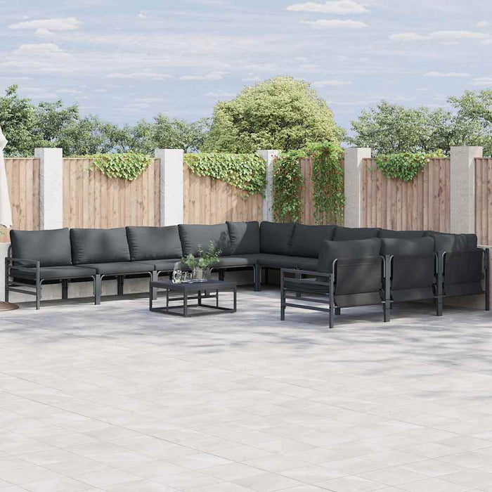 Set de canapele pentru grădină 11 pcs Antracit Oțel - WALTI WALTI