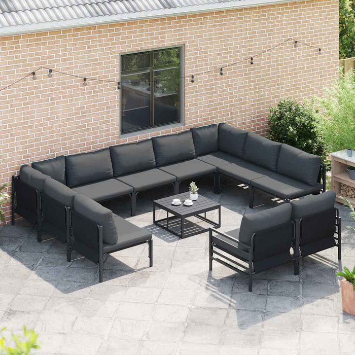 Set de canapele pentru grădină 11 pcs Antracit Oțel - WALTI WALTI