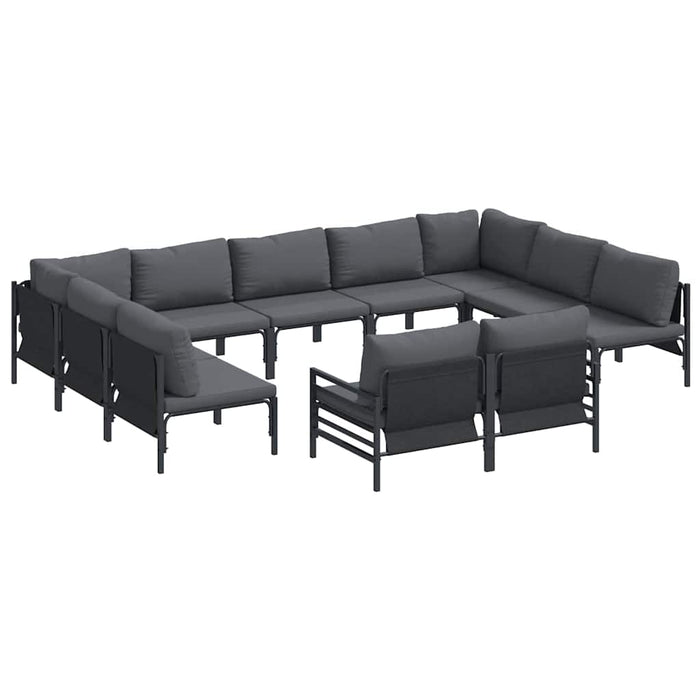Set de canapele pentru grădină 11 pcs Antracit Oțel - WALTI WALTI