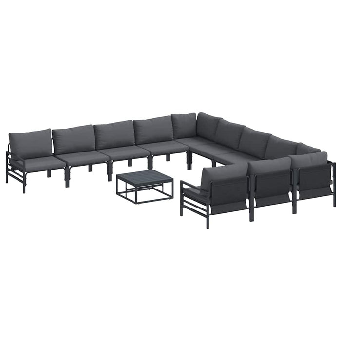 Set de canapele pentru grădină 12 pcs Antracit Oțel - WALTI WALTI