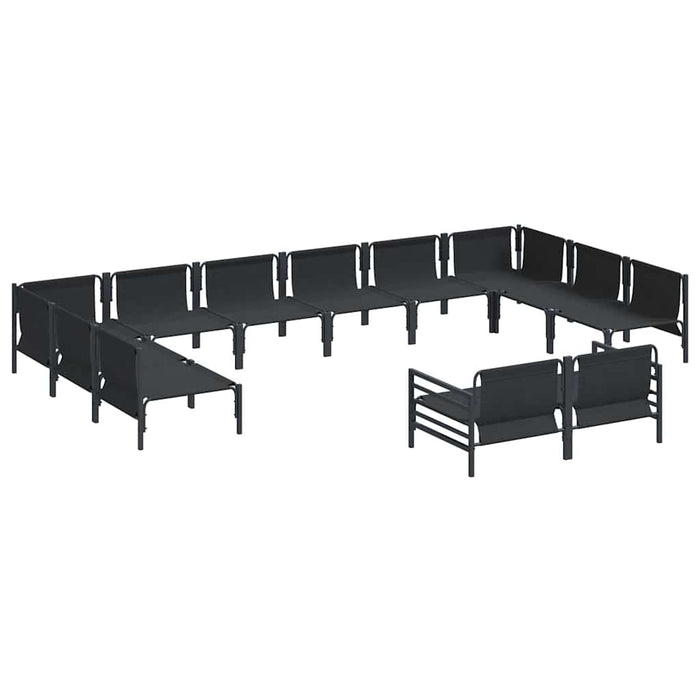 Set de canapele pentru grădină 12 pcs Antracit Oțel - WALTI WALTI