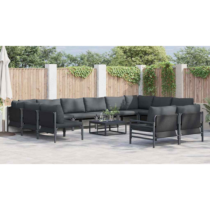 Set de canapele pentru grădină 13 pcs Antracit Oțel - WALTI WALTI