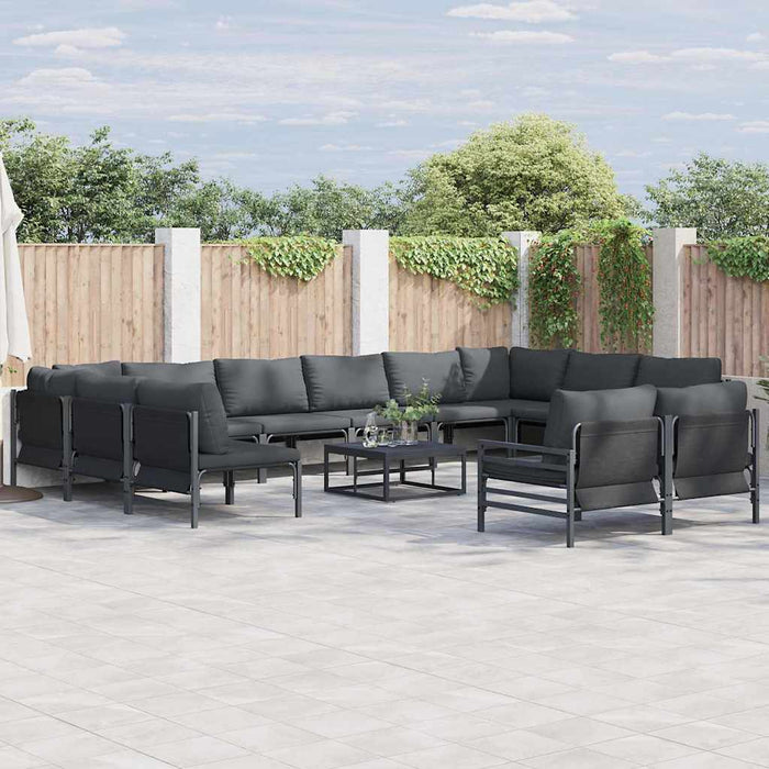 Set de canapele pentru grădină 13 pcs Antracit Oțel - WALTI WALTI