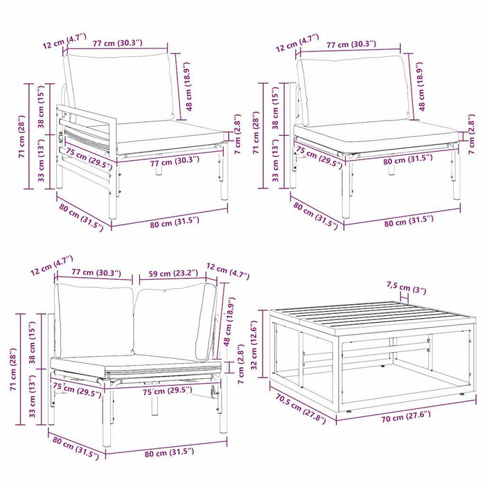 Set de canapele pentru grădină 13 pcs Antracit Oțel - WALTI WALTI