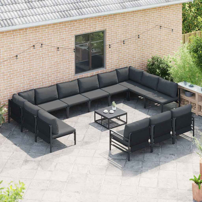 Set de canapele pentru grădină 13 pcs Antracit Oțel - WALTI WALTI