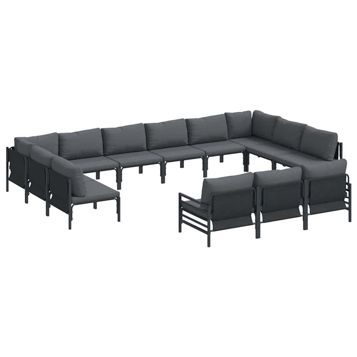Set de canapele pentru grădină 13 pcs Antracit Oțel - WALTI WALTI