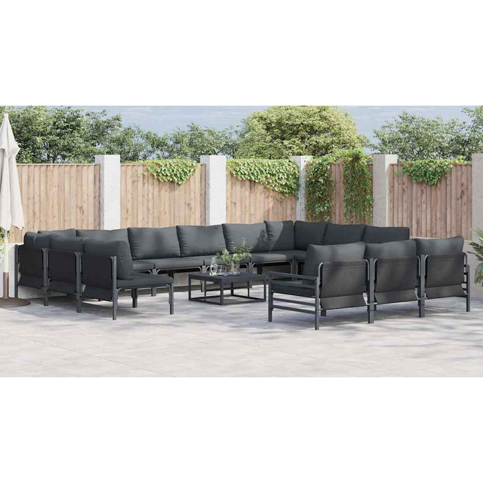 Set de canapele pentru grădină 14 pcs Antracit Oțel - WALTI WALTI