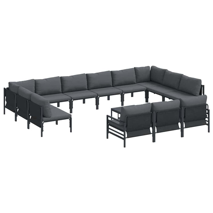 Set de canapele pentru grădină 14 pcs Antracit Oțel - WALTI WALTI