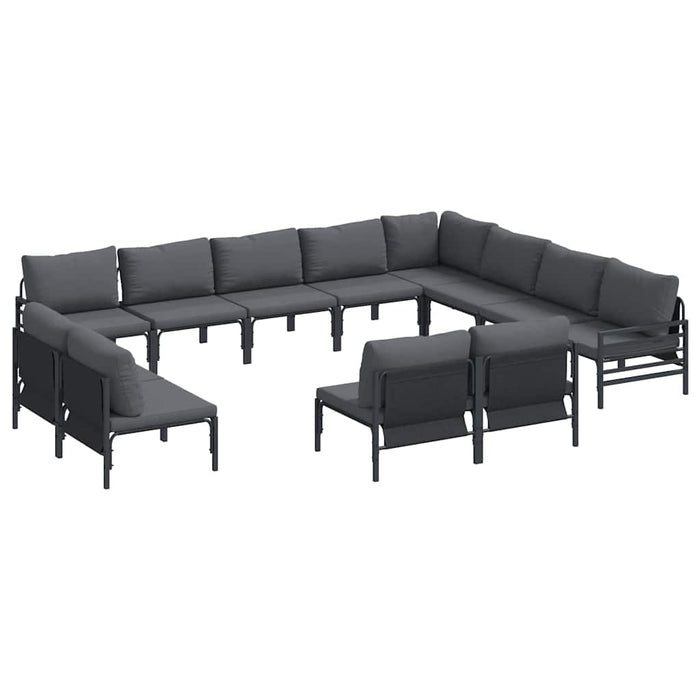 Set de canapele pentru grădină 12 pcs Antracit Oțel - WALTI WALTI