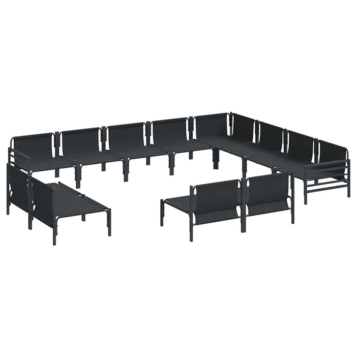 Set de canapele pentru grădină 12 pcs Antracit Oțel - WALTI WALTI
