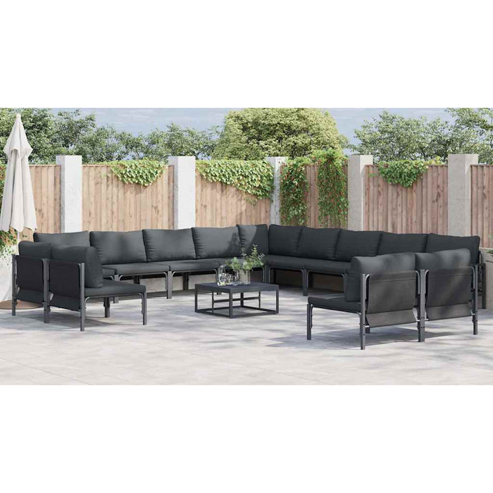 Set de canapele pentru grădină 13 pcs Antracit Oțel - WALTI WALTI