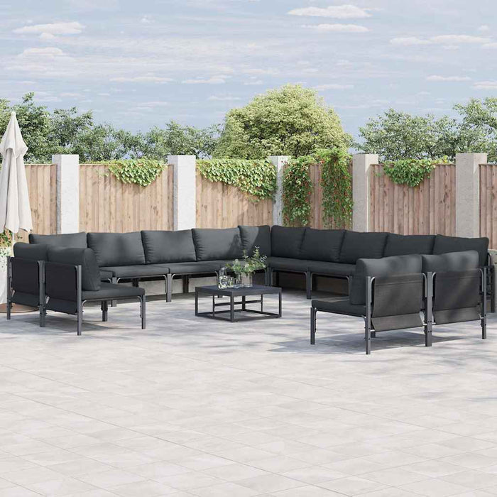 Set de canapele pentru grădină 13 pcs Antracit Oțel - WALTI WALTI