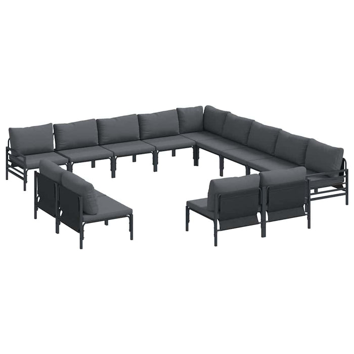 Set de canapele pentru grădină 13 pcs Antracit Oțel - WALTI WALTI