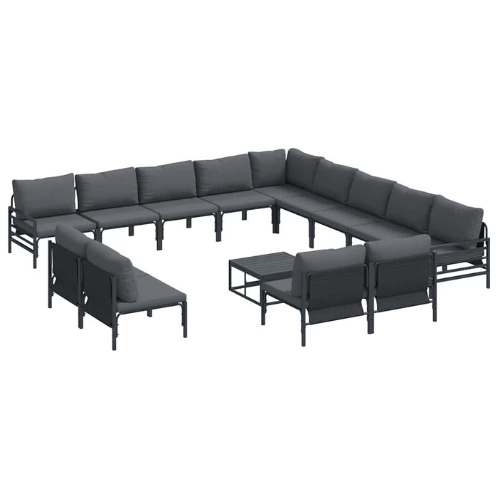 Set de canapele pentru grădină 14 pcs Antracit Oțel - WALTI WALTI