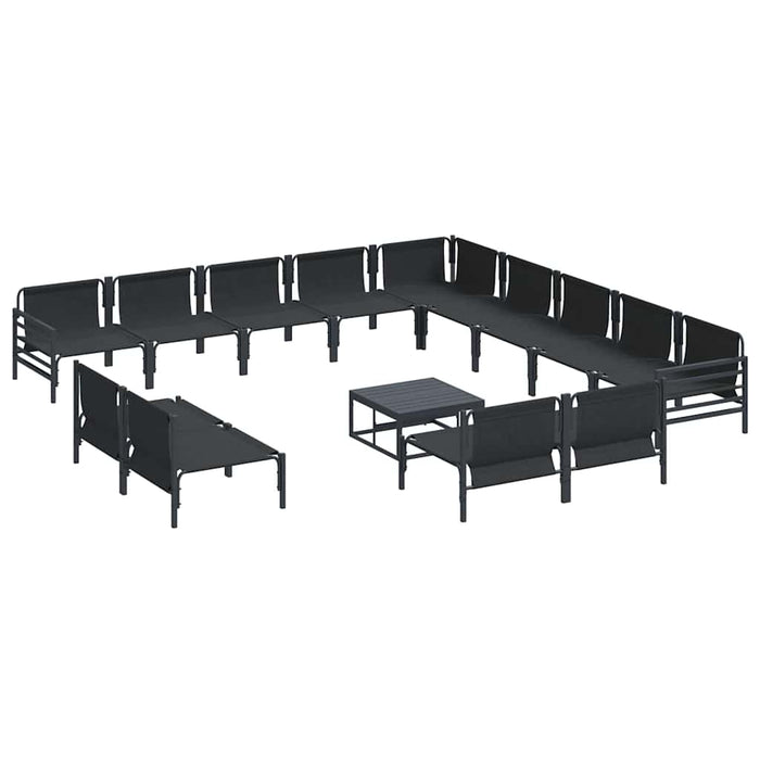 Set de canapele pentru grădină 14 pcs Antracit Oțel - WALTI WALTI