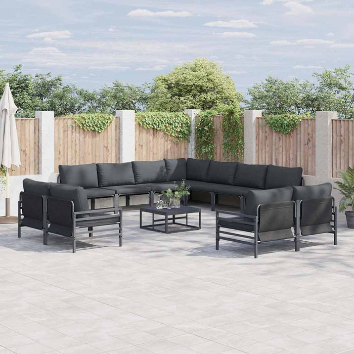 Set de canapele pentru grădină 11 pcs Antracit Oțel - WALTI WALTI