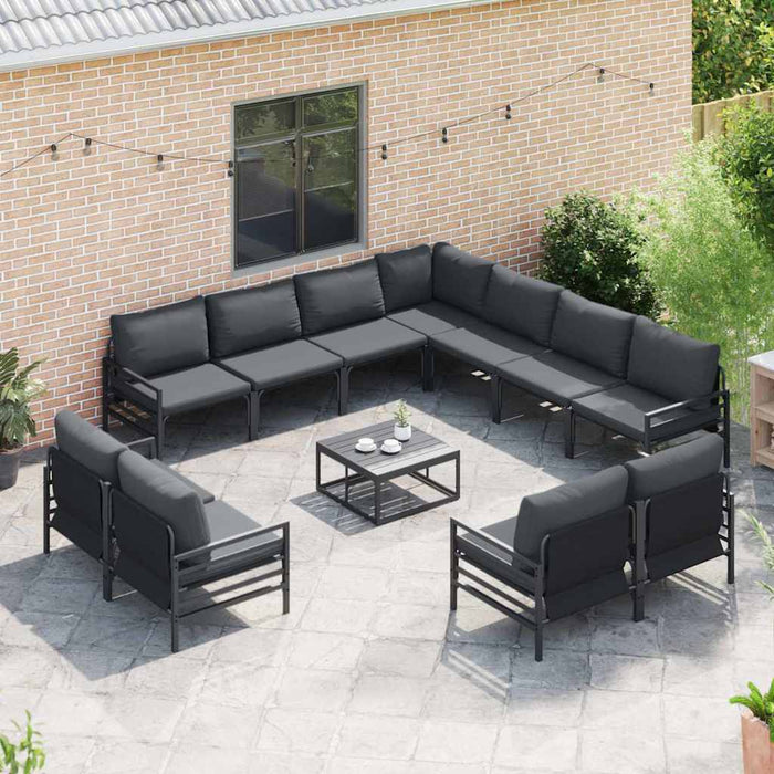 Set de canapele pentru grădină 11 pcs Antracit Oțel - WALTI WALTI