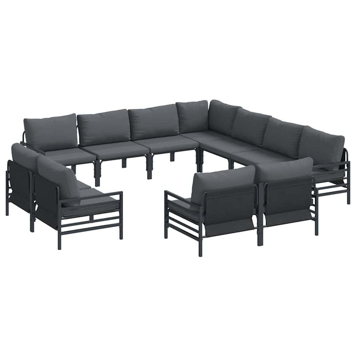 Set de canapele pentru grădină 11 pcs Antracit Oțel - WALTI WALTI