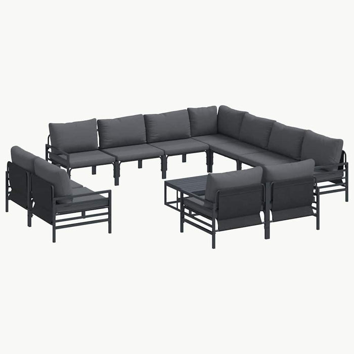 Set de canapele pentru grădină 12 pcs Antracit Oțel - WALTI WALTI
