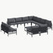 Set de canapele pentru grădină 12 pcs Antracit Oțel - WALTI WALTI