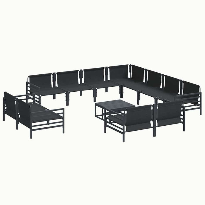 Set de canapele pentru grădină 12 pcs Antracit Oțel - WALTI WALTI
