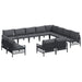Set de canapele pentru grădină cu pernă 12 pcs Negru Oțel - WALTI WALTI