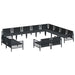 Set de canapele pentru grădină cu pernă 12 pcs Negru Oțel - WALTI WALTI