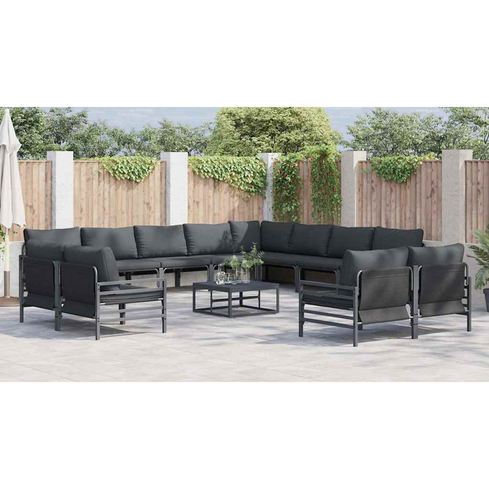 Set de canapele pentru grădină 13 pcs Antracit Oțel - WALTI WALTI